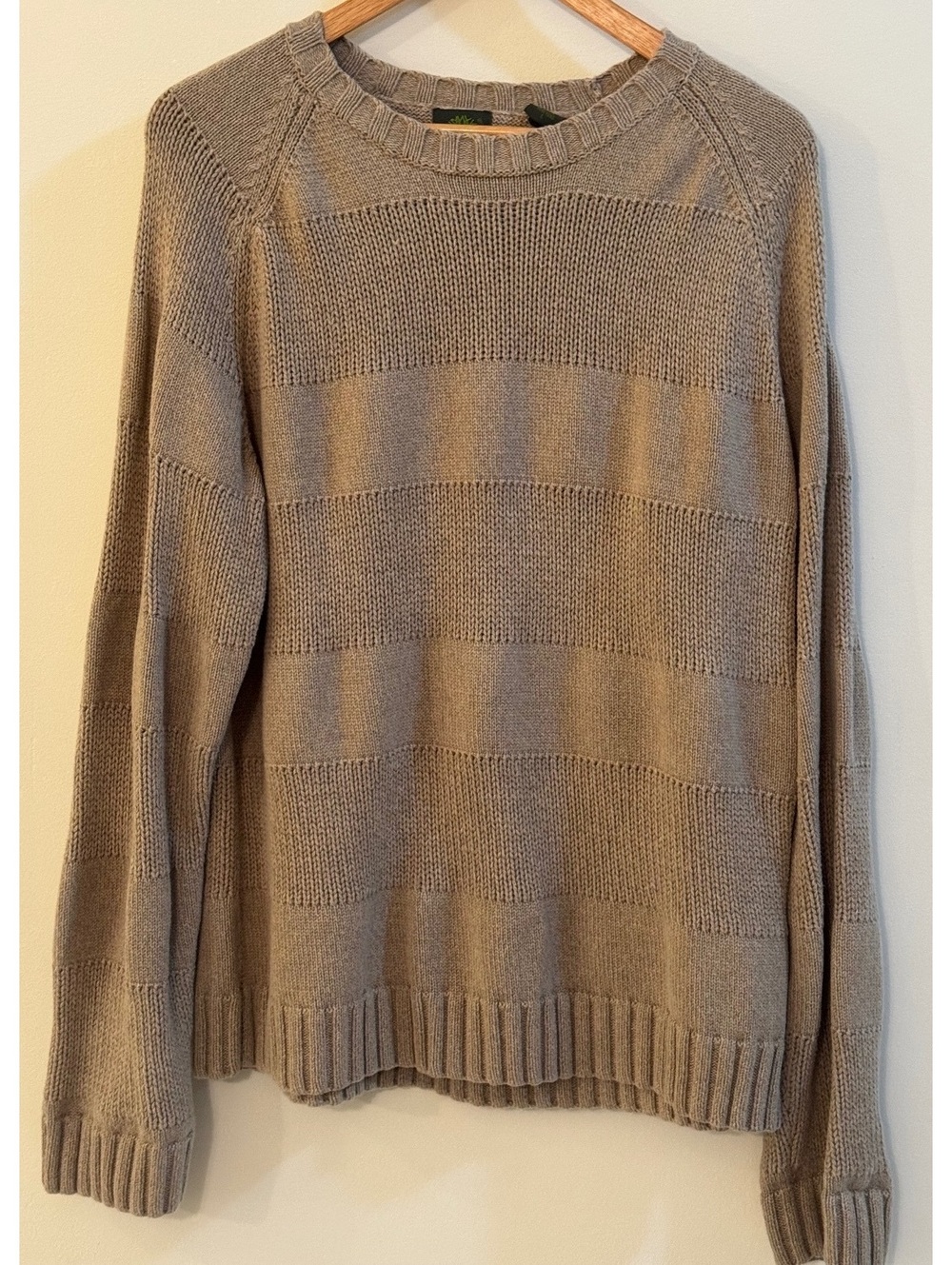 Timberland Men's Beige Cotton Pullover Sweater Size Large